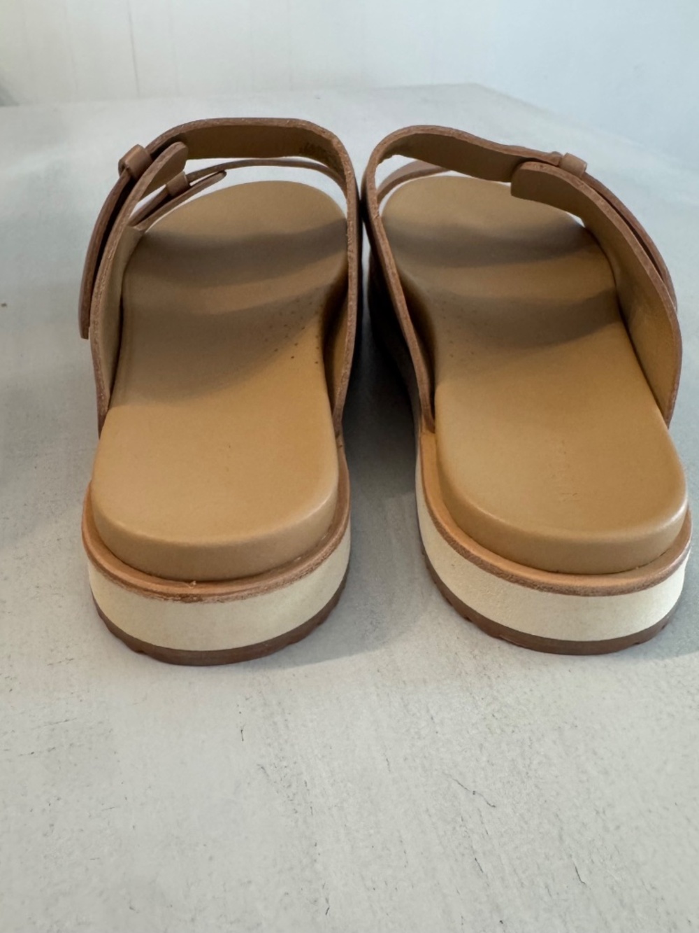 Nisolo Ella Go-To Flatform Slide Women's Almond Leather Sandals Sz 9 NIB - Picture 8 of 14